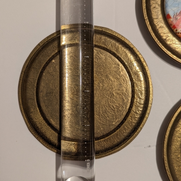 Vintage Brass Painted Porcelain German Coasters/Miniature Collectable Plates. - Picture 7 of 7